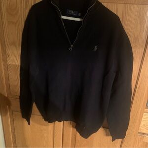 Ralph Lauren Men's Dark Black Sweater with Zip